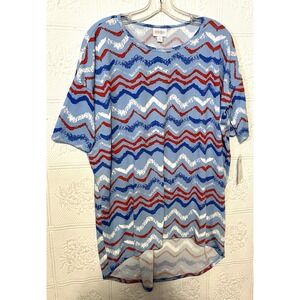 LuLaRoe Irma Size S Small T-Shirt Top NWT New Zig Zag Lines